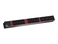 BACHMANN IT PDU 19 inch 1U 8xC13 red 3xC19 red, aluminium profile clip angle, 2m power cord C20