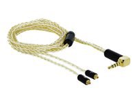 Bild von DELOCK Audio Kabel 3,5 mm 4 Pin Klinkenstecker gewinkelt zu 2 x 2 Pin Stecker 1,25 m
