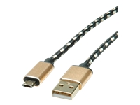 Bild von ROLINE GOLD USB 2.0 Kabel Typ A ST Micro B ST reversibel 0,8m