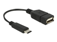 Bild von DELOCK Adapterkabel USB Type-C 2.0 Stecker > USB 2.0 A Buchse 15 cm schwarz