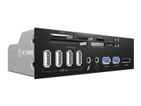Bild von ICY BOX IB-863a-B 13,3cm 5.25Z Kartenleser intern unterstuetzt 60 Speicherkarten 4x USB2.0 2x USB3.0 eSATA Mic in Audio out schwarz