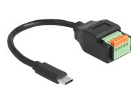 Bild von DELOCK USB 2.0 Kabel USB Type-C™ Stecker zu Terminalblock Adapter mit Drucktaster 15 cm