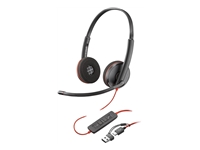 Bild von HP Poly Blackwire 3220 Stereo USB-C Black Headset +USB-C/A Adapter Bulk