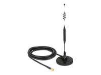 Bild von DELOCK LTE Antenne SMA Stecker 6dBi starr omnidirektional mit magnetischem Standfus und Anschlusskabel (RG-58, 3 m) outdoor schwarz
