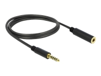 Bild von DELOCK Verlängerungskabel Klinke 4,4 mm 5 Pin Stecker zu Buchse 1 m schwarz