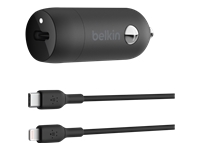 BELKIN 30W USB PD Car Charger With PPS W/PVC C-LTG 1m Black