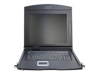 Bild von DIGITUS Modulare Konsole mit 43,2cm 17Zoll TFT 16 Port KVM & Touchpad IT Tastatur RAL 9005 - schwarz