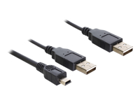 Bild von DELOCK 83178 Cable 2 x USB 2.0-A male > USB mini 5-pin 0,3m