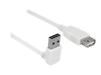 Bild von DELOCK Verlängerungskabel EASY-USB 2.0 Typ-A Stecker gewinkelt oben / unten > USB 2.0 Typ-A Buchse weiss 1 m