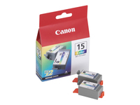 Bild von CANON BCI-15 Tinte dreifarbig Standardkapazität 2 x 7.5ml 2 x 100 Seiten 2er-Pack
