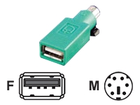 Bild von VALUE PS/2 auf USB MausAdapter PS/2 Stecker auf USB Buchse gruen