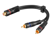 Bild von DELOCK Kabel 1 x Cinch Buchse > 2 x Cinch Stecker 20 cm OFC schwarz