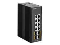 Bild von D-LINK DIS-300G-12SW 12-Port Industrie Gigabit Managed Switch 8x 10/100/1000Base 4x 100/1000Base SFP IP30 NEMA?TS2 Section 2