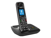 Bild von GIGASET E720A schwarz Anrufbeantworter sprechende Wähltasten Ansage von Anrufernamen und Nummer Bluetooth SOS Funktion