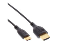 Bild von INLINE HDMI Superslim Kabel A an C HDMI Highspeed mit Ethernet Premium schwarz vergoldet 1,8m