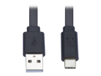 Bild von EATON TRIPPLITE USB-A to USB-C Flat Cable - M/M USB 2.0 Thunderbolt 3 Compatible Black 3ft. 0,91m