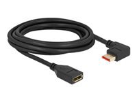 Bild von DELOCK DisplayPort Verlängerungskabel Stecker 90 links gewinkelt zu Buchse 8K 60 Hz 3 m