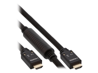 Bild von INLINE HDMI HighSpeed Kabel mit Ethernet 4K2K aktiv St/St vergoldete Kontakte mit eingebautem Verstaerker schwarz 20m