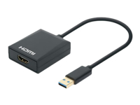Bild von MANHATTAN 1080p USB-A auf HDMI-Adapter Konverter mit USB 3.2 Gen 1 Typ A-Stecker auf HDMI-Buchse 1080p60Hz schwarz