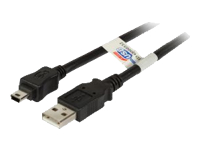 Bild von EFB USB2.0 Anschlusskabel TypA Stecker auf Mini B Stecker 5 polig Premium Schwarz 5m