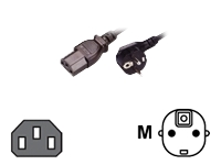 MCL CORDON SECTEUR IEC (C13) / 2 P T COUDE - 2 M MC901-2M  (P)