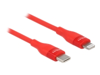 Bild von DELOCK Daten- und Ladekabel USB Type-C zu Lightning für iPhone iPad und iPod rot 0,5 m MFi