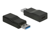 Bild von DELOCK Konverter USB 3.1 Gen 2 Typ-A Stecker > USB Type-C Buchse Aktiv schwarz