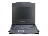 Bild von DIGITUS Modulare Konsole mit 48,3cm 19Zoll TFT 16 Port KVM & Touchpad RU Tastatur RAL 9005 - schwarz