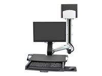 ERGOTRON SV Combo System with Worksurface and Pan Medium CPU Holder aluminum