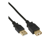 Bild von INLINE USB 2.0 Verlaengerung Stecker A an Buchse A schwarz vergoldete Kontakte 5m