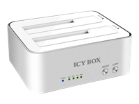 Bild von ICY BOX IB-120CL-U3 HDD USB3.0 Docking- und Copystation fuer 2x 6,4cm 2,5Zoll oder 2x 8,9cm 3.5Z SATA HDDs bis 3TB JBOD weiss