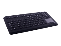 Bild von GETT InduProof Advanced silicone keyboard with touchpad and NUM block IP68 desinfectable 104 keys VESA USB colour black Layout DE