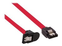 Bild von INLINE SATA Kabel gewinkelt 6Gb/s mit Sicherheitslasche 0,5m rot