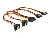 Bild von DELOCK Kabel SATA 15 Pin Strom Stecker mit Einrastfunktion > SATA 15 Pin Strom Buchse 2 x gerade / 2 x unten 30 cm