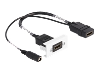 Bild von DELOCK Easy 45 HDMI 4K 60Hz Modul mit DC Einspeisung 2,1 x 5,5mm und Kabelpeitsche 22,5 x 45mm