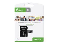 Bild von PNY Micro SD Card Performance Plus 64GB XC Class 10 SD adapter