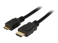 Bild von EFB HDMI HighSpeed Anschlusskabel mit Ethernet Stecker Typ A auf Stecker Typ Mini-C Schwarz 1m