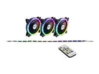 Bild von INTER-TECH Argus RS04 - RGB-Set 5V-RGB-Luefter, 50cm lange RGB-LED-Stripe LED addressierbar inkl. Funktfernbedienung