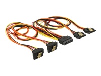 Bild von DELOCK Kabel SATA 15 Pin Strom Stecker mit Einrastfunktion > SATA 15 Pin Strom Buchse 2 x gerade / 2 x unten 50 cm