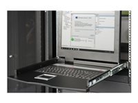 Bild von DIGITUS Modulare Konsole mit 43,2cm 17Zoll TFT 16 Port KVM & Touchpad TR Tastatur RAL 9005 - schwarz