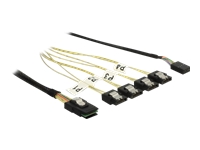 Bild von DELOCK Kabel Mini SAS SFF-8087 > 4 x SATA 7 Pin + Sideband 1 m Metall