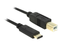 Bild von DELOCK Kabel USB Typ-C 2.0 Stecker > USB 2.0 Typ-B Stecker 2,0 m schwarz