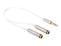 Bild von DELOCK Adapterkabel Klinke 1 x St > 2 x Bu weiss 3 Pin 25 cm