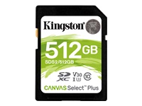 Bild von KINGSTON 512GB SDXC Canvas Select Plus 100R C10 UHS-I U3 V30