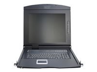 Bild von DIGITUS Modulare Konsole mit 43,2cm 17Zoll TFT 8 Port KVM & Touchpad CH Tastatur RAL 9005 - schwarz