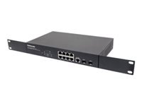 Bild von INTELLINET 8-Port Gigabit Ethernet PoE+ Switch Web-Managed mit 2 SFP-Ports 140 W Endspan Desktop 19 Zoll Rackmount schwarz