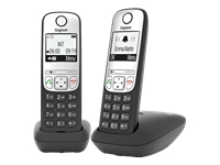 Bild von GIGASET A690 Duo schwarz Freisprechen Telefonbuch für 100 Namen und Nummern beleuchtetes schwarz / weißes Grafik Display