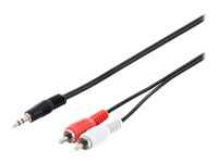 Bild von DIGITUS Audio Adapterkabel stereo 3,5mm - 2x RCA St/St 2,50m 2x0.10/10 sw