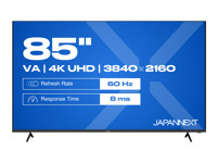 JAPANNEXT JN-VA850UHD60F - Ecran 85p 3840x2160 4K UHD 60Hz - VA - 350 cd/m2 - 5000:1 - HDR - HDMI x3 - télécommande - pieds