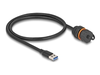 Bild von DELOCK USB 5 Gbps Kabel USB Typ-A Stecker zu USB Typ-A Buchse zum Einbau mit M20 Gewinde und Verschlusskappe IP68 staub- und wasserd